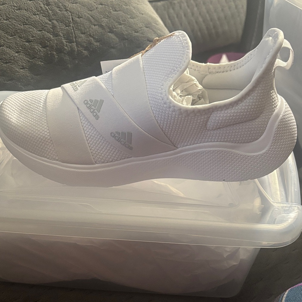 Adidas women’s  White Slip-On Sneakers